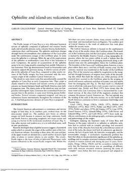 Ophiolite and Island-Arc Volcanism in Costa Rica