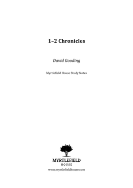 1–2 Chronicles Study Notes