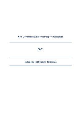 Non-Government Reform Support Workplan Independent Schools