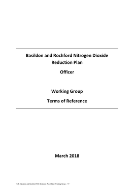 Basildon and Rochford Nitrogen Dioxide Reduction Plan Officer