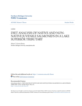 Diet Analysis of Native and Non-Native Juvenile Salmonids in a Lake Superior Tributary" (2016)