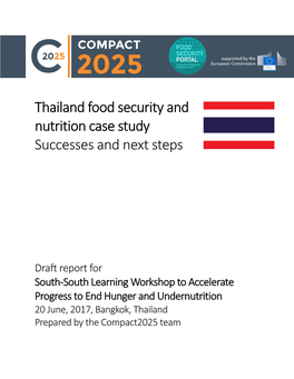 Thailand Food Security and Nutrition Case Study Successes and Next Steps
