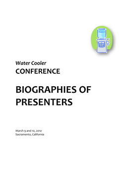 Water Cooler Conference Speakers' Biographies