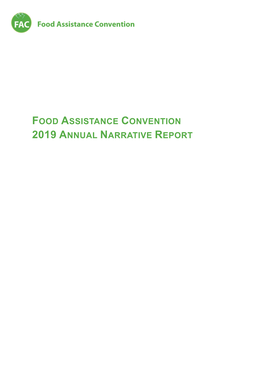 Food Assistance Convention 2019 Annual Narrative Report