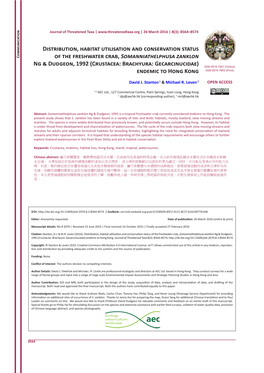 Distribution, Habitat Utilisation and Conservation Status of The