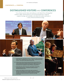 Distinguished Visitors and Conferences
