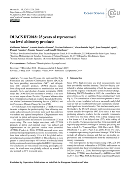 DUACS DT2018: 25 Years of Reprocessed Sea Level Altimetry Products