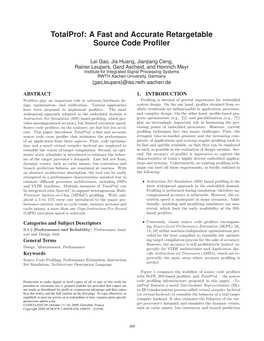 Totalprof: a Fast and Accurate Retargetable Source Code Profiler