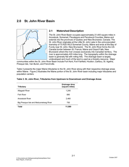 2.0 St. John River Basin