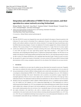 Integration and Calibration of NDIR CO2 Low-Cost Sensors, And