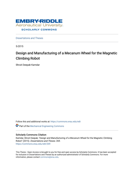 Design and Manufacturing of a Mecanum Wheel for the Magnetic Climbing Robot