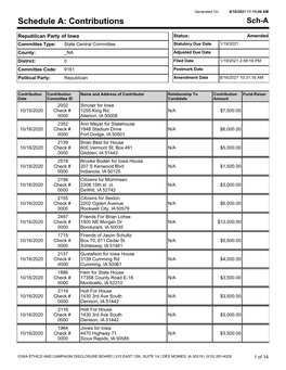 Schedule A: Contributions Sch-A