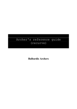 Archer's Reference Guide (Recurve)