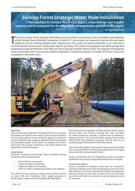 Swinley Forest Strategic Water Main Installation (2015)