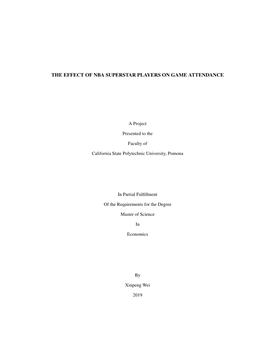 The Effect of Nba Superstar Players on Game Attendance