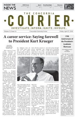 Saying Farewell to President Kurt Krueger