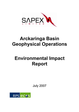 Arckaringa Basin Geophysical Operations Environmental Impact