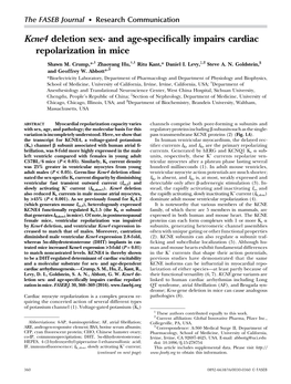 Kcne4 Deletion Sex- and Age-Specifically Impairs Cardiac