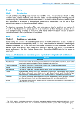 A1a.6 Birds A1a.6.1 Introduction the UK and Its Surrounding Seas Are Very Important for Birds