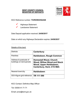 TH ROW4 HQ 448 Harbledown Rough Common Statements (PDF