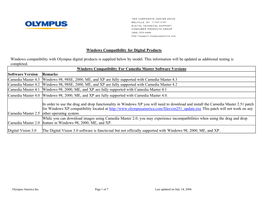 Windows XP Compatibility Located at This Patch Will Not Work on Any Camedia Master 2.5 Other Operating System