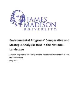 JMU Environmental Programs Comparative and Strategic Assessment 2012