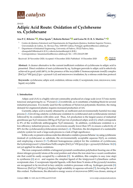 Adipic Acid Route: Oxidation of Cyclohexene Vs. Cyclohexane