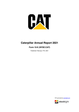 Caterpillar Annual Report 2021