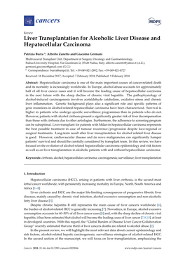 Liver Transplantation for Alcoholic Liver Disease and Hepatocellular Carcinoma