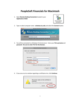 Peoplesoft Financials for Macintosh Users