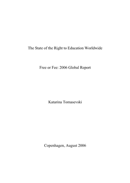 The State of the Right to Education Worldwide Free Or Fee: 2006