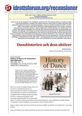 Recension | History of Dance: an Interactive Arts