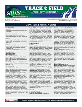 GNAC Track & Field at a Glance