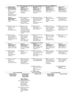 The 19Th Particles and Nuclei International Conference (PANIC11)