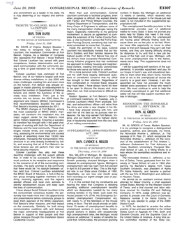 CONGRESSIONAL RECORD— Extensions of Remarks E1307 HON