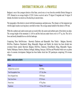 District Budgam - a Profile