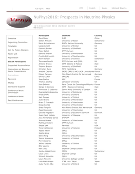 Nuphys2016: Prospects in Neutrino Physics