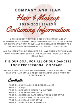 Performance & Competition Hair and Make up Packet