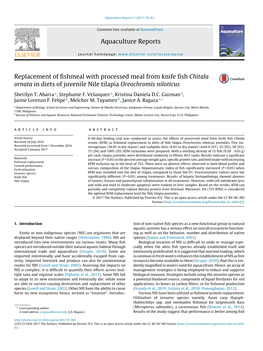 Replacement of Fishmeal with Processed Meal