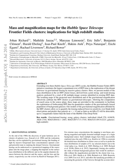 Arxiv:1405.3303V2 [Astro-Ph.CO] 8 Jul 2014 High-Redshift)