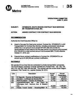 Contract Bus Service, Including Compressed