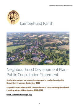 Lamberhurst Parish Neighbourhood Development Plan