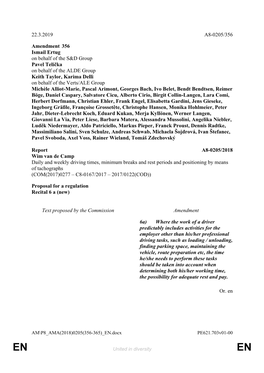 22.3.2019 A8-0205/356 Amendment 356 Ismail Ertug on Behalf of the S&D Group Pavel Telička on Behalf of the ALDE Group Keith