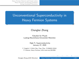 Unconventional Superconductivity in Heavy Fermion Systems