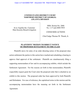 Case 1:17-Md-02800-TWT Document 739 Filed 07/22/19 Page 1 of 7