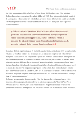 Pci100anni. Eresie, Espulsioni E Riconciliazioni