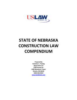 State of Nebraska Construction Law Compendium