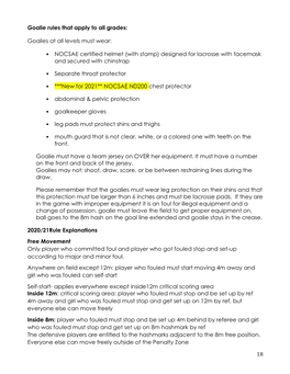 Goalie Rules, Free Movement, Self Start, and Penalty Zone