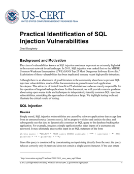 SQL Injection Vulnerabilities