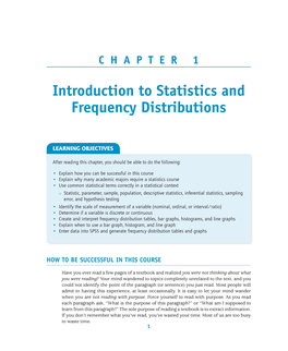 Introduction to Statistics and Frequency Distributions